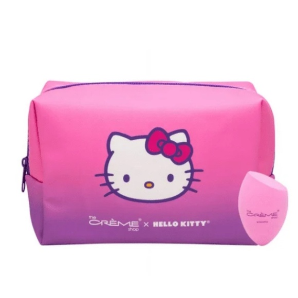 💗 Hello Kitty Pink Makeup Bag by The Crème Shop - Picture 1 of 7